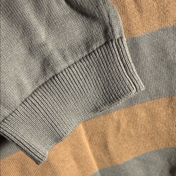 Jetty Men's Crewneck Striped Sweater - Orange and Gray - Picture 6 of 7